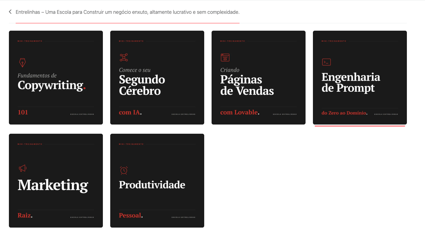 Plataforma da Escola Entrelinhas por dentro